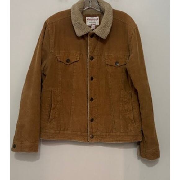 Vintage Aeropostale Sherpa Lined Corduroy Jacket Medium Brown Trucker Y2K - Picture 1 of 7